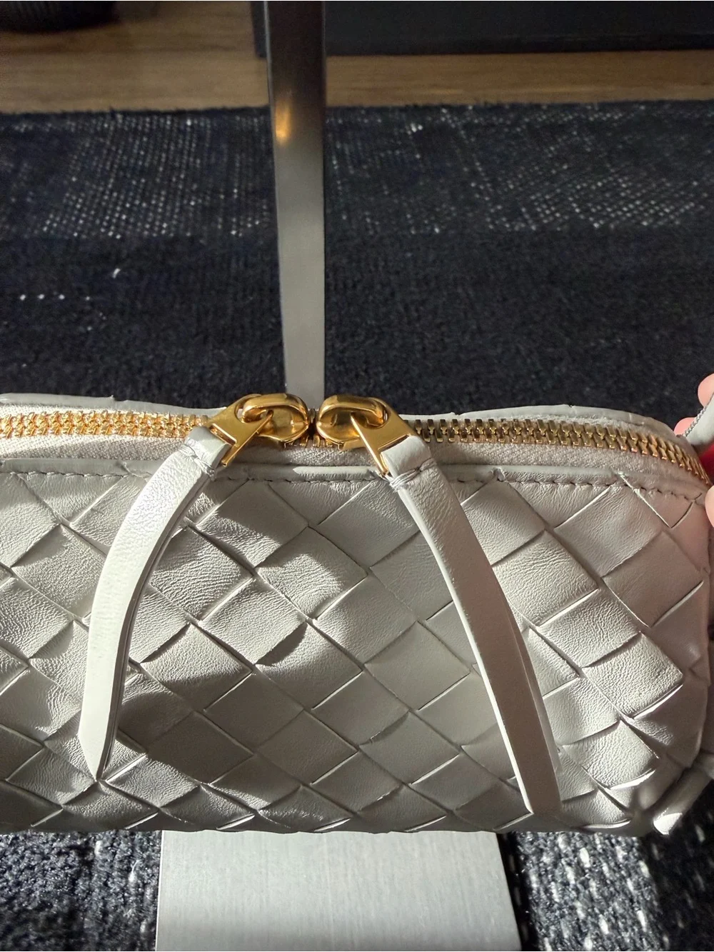 Bottega Veneta Intrecciato Concert Bag in sterling with gold hardware